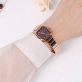 Ainsley II Stainless Steel Strap Shift Watch (Rose Gold)