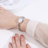 Rebecca Classic Bracelet Analog  Watch with Bracelet Set (Silver)