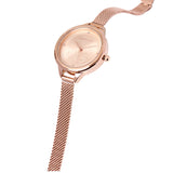 Valerie Mesh Strap Analog Watch with Bangle Set (Rose Gold)