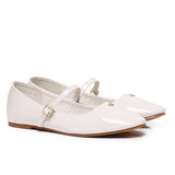Gina Round Toe Mary Jane Ballerina & Flats (Beige)