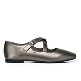 Jillian Crossed Patent Ballerina & Flats (Silver)