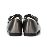 Jillian Crossed Patent Ballerina & Flats (Silver)