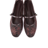Suki Embroidered Mesh Ballerina (Brown)