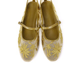 Suki Embroidered Mesh Ballerina (Olive)