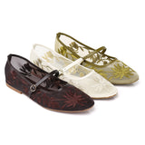 Suki Embroidered Mesh Ballerina (Olive)