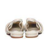 Riley Pleated Slingback Flats (Beige)