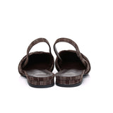 Riley Pleated Slingback Flats (Brown)