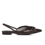 Riley Pleated Slingback Flats (Espresso)