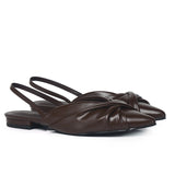 Riley Pleated Slingback Flats (Espresso)