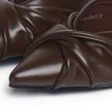 Riley Pleated Slingback Flats (Espresso)