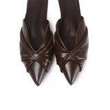 Riley Pleated Slingback Flats (Espresso)