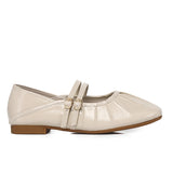 Charlie Pleated Mary Jane Ballerina & Flats (Beige)