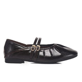 Charlie Pleated Mary Jane Ballerina & Flats (Espresso)