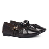 Charlie Pleated Mary Jane Ballerina & Flats (Espresso)