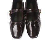 Charlie Pleated Mary Jane Ballerina & Flats (Espresso)