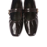 Charlie Pleated Mary Jane Ballerina & Flats (Espresso)