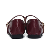 Charlie Pleated Mary Jane Ballerina & Flats (Maroon)
