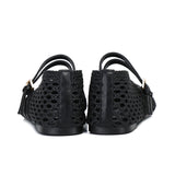 Nell Woven Raffia Ballet Flats (Black)