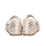 Nell Woven Raffia Ballet Flats (Off White)