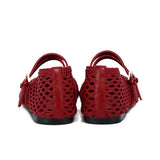 Nell Woven Raffia Ballet Flats (Red)