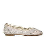 Nyla Strappy Ballerina Flats (Beige)