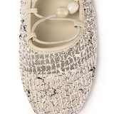 Nyla Strappy Ballerina Flats (Beige)