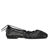 Nyla Strappy Ballerina Flats (Black)