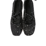 Nyla Strappy Ballerina Flats (Black)