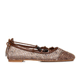 Nyla Strappy Ballerina Flats (Brown)