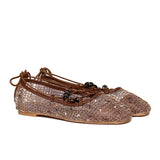 Nyla Strappy Ballerina Flats (Brown)