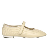 Odelia Padded Mary Janes Flats (Light Yellow)