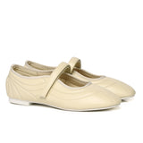 Odelia Padded Mary Janes Flats (Light Yellow)