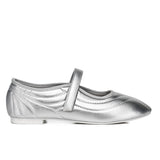 Odelia Padded Mary Janes Flats (Silver)