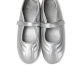 Odelia Padded Mary Janes Flats (Silver)