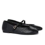 Maya Braided Mary Janes Flats & Ballerina (Black)