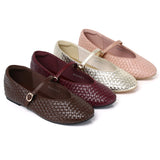 Maya Braided Mary Janes Flats & Ballerina (Gold)