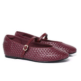 Maya Braided Mary Janes Flats & Ballerina (Maroon)