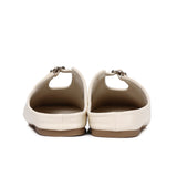 Eliana Square Toe Slip on Flat (Beige)
