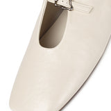 Eliana Square Toe Slip on Flat (Beige)