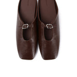Eliana Square Toe Slip on Flat (Espresso)
