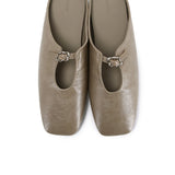 Eliana Square Toe Slip on Flat (Grey)