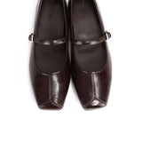Leandra Mary Jane Ballerina Flats (Chocolate)