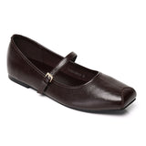Leandra Mary Jane Ballerina Flats (Chocolate)