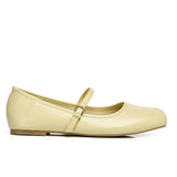 Leandra Mary Jane Ballerina Flats (Light Yellow)