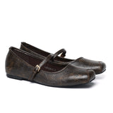 Leandra Mary Jane Ballerina Flats (Espresso)
