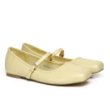 Leandra Mary Jane Ballerina Flats (Light Yellow)