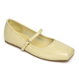 Leandra Mary Jane Ballerina Flats (Light Yellow)