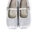 Maura Mary Jane Ballerina Flats (Silver)