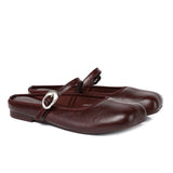 Willow Slip On Mary Jane Ballerina Flats (Burgundy)