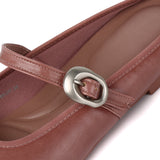 Willow Slip On Mary Jane Ballerina Flats (Dusty Pink)